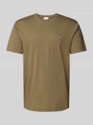 Gant Regular Fit T-Shirt in Melange-Optik in Oliv, Größe S