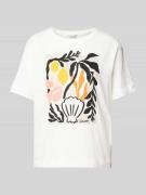 Gant T-Shirt mit Motiv-Print in Offwhite, Größe M