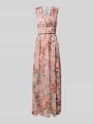Guess Midikleid mit floralem Print Modell 'GILDA' in Rosa, Größe XS