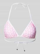 Guess Bikini-Oberteil mit Label-Print in Rose, Größe S