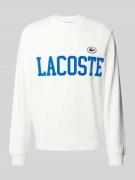Lacoste Classic Fit Sweatshirt mit Label-Print in Offwhite, Größe S