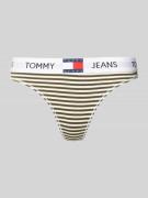 TOMMY HILFIGER String mit Streifenmuster in Khaki, Größe S