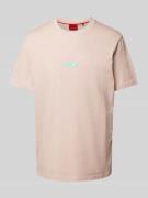 HUGO T-Shirt mit Label-Print Modell 'Dindion' in Rose, Größe S