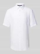 Christian Berg Men Regular Fit Leinenhemd mit Button-Down-Kragen in We...