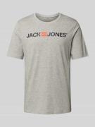 Jack & Jones T-Shirt mit Label-Print Modell 'CORP' in Mittelgrau Melan...