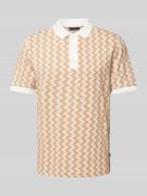 MAERZ Muenchen Regular Fit Poloshirt mit grafischem Muster in Offwhite...
