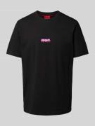HUGO T-Shirt mit Label-Print Modell 'Dindion' in Black, Größe XL