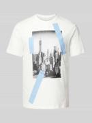ARMANI EXCHANGE T-Shirt mit Label-Print in Weiss, Größe M