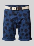 MCNEAL Slim FIt Bermudas mit Gürtel in Ocean, Größe L