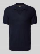 BOSS Slim Fit Poloshirt mit V-Ausschnitt in Marine, Größe M