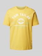 Tom Tailor T-Shirt mit Label-Print in Gelb, Größe S