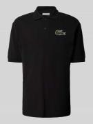 Lacoste Loose Fit Poloshirt mit Logo-Patch in Black, Größe S