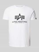 Alpha Industries T-Shirt mit Label-Print in Weiss, Größe S