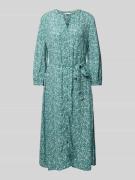 Tom Tailor Kleid aus Viskose mit Allover-Muster in Bottle, Größe 34