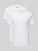Lerros T-Shirt mit V-Ausschnitt in Weiss, Größe S