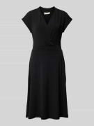 FREE/QUENT Knielanges Kleid in Wickel-Optik Modell 'Yrsa' in Black, Gr...