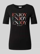 s.Oliver RED LABEL T-Shirt mit Label-Prints Modell 'ENJOY' in Black, G...