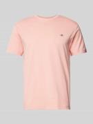 Gant Regular Fit T-Shirt in Melange-Optik in Pink, Größe M