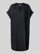 0039 Italy Knielanges Kleid mit Kappärmeln Modell 'Noralie' in Black, ...