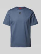 HUGO T-Shirt mit Label-Patch Modell 'Dalile' in Rauchblau, Größe S