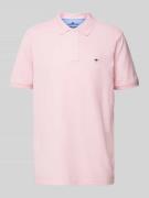 Fynch-Hatton Poloshirt mit Logo-Stitching in Rosa, Größe M
