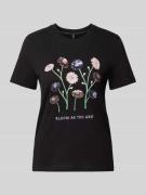 Only T-Shirt mit floralem Print in Black, Größe XS