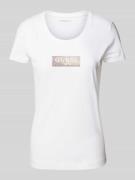Guess T-Shirt mit Strasssteinbesatz in Weiss, Größe XL