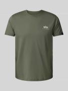 Alpha Industries T-Shirt mit Label-Print in Gruen, Größe S