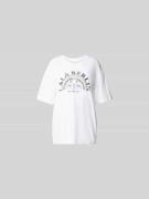 Lala Berlin Oversized T-Shirt mit Label-Print in Weiss, Größe S