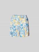 Lala Berlin Shorts mit Kellerfalten in Bleu Melange, Größe XS