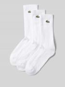 Lacoste Socken mit Logo-Stitching im 3er-Pack in Weiss, Größe 39/42