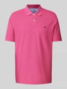Fynch-Hatton Poloshirt mit Logo-Stitching in Pink, Größe M