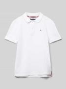 Tommy Hilfiger Teens Poloshirt mit Logo-Stitching in Weiss, Größe 128