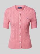 Polo Ralph Lauren Strickjacke mit 1/2-Arm und Label-Stitching in Pink,...