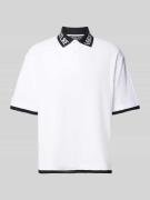 Versace Jeans Couture Poloshirt mit Label-Print in Weiss, Größe S
