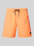 Shiwi Badehose mit Label-Patch Modell 'Mike' in Neon Orange, Größe S