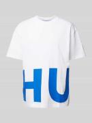 Hugo Blue T-Shirt mit Label-Print Modell 'Nannavaro' in Weiss, Größe X...