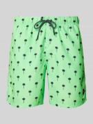 Shiwi Badehose mit Motiv-Print Modell 'Scratched Shiwi Palm' in Neon G...