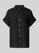 Vero Moda Hemdbluse mit Knopfleiste Modell 'BUMPY' in Black, Größe XS