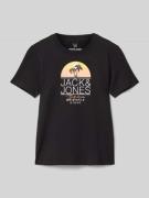Jack & Jones T-Shirt mit Label-Print Modell 'CASEY' in Black, Größe 14...