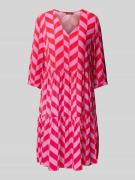 Montego Knielanges Kleid aus Viskose im Stufen-Look in Pink, Größe 40