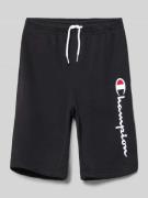 CHAMPION Sweatshorts mit Logo-Stitching in Black, Größe 140