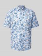 Eterna Comfort Fit Business-Hemd mit Allover-Print in Bleu, Größe 40