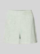 Jake*s Casual Shorts aus Frottee mit floralem Muster in Mint, Größe XS