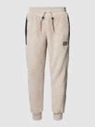 EA7 Emporio Armani Sweatpants mit Teddyfell in Beige, Größe XXL