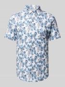 Desoto Slim Fit Business-Hemd mit Allover-Muster in Sand, Größe S