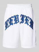 REVIEW Shorts aus Mesh mit Label-Stitching in Weiss, Größe XS