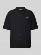 Pegador Regular Fit Freizeithemd mit Label-Stitching in Black, Größe S