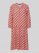 Betty Barclay Knielanges Kleid mit grafischem Muster in Rot, Größe 36