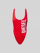 Diesel Badeanzug mit Label-Print in Rot, Größe XS